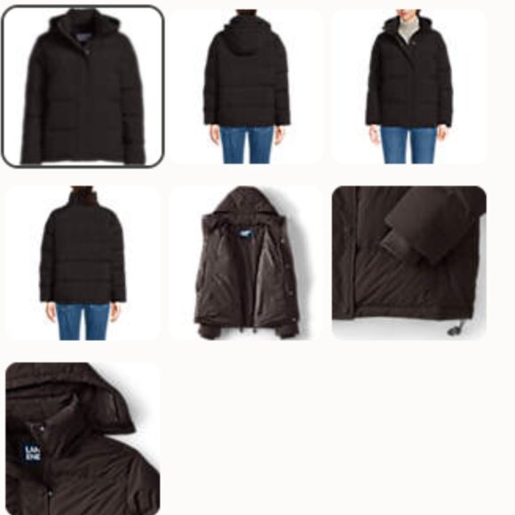 Land's End down coat 600 fill brown puffer jacket w hood, women's 2x xxl new nwt - Picture 4 of 4